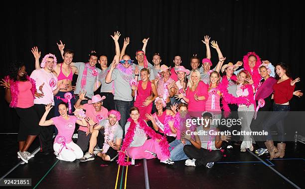 Sheridan Smith and the cast of Legally Blonde take a break from rehearsals of the musical to support 'Wear It Pink' on October 28, 2009 in London,...