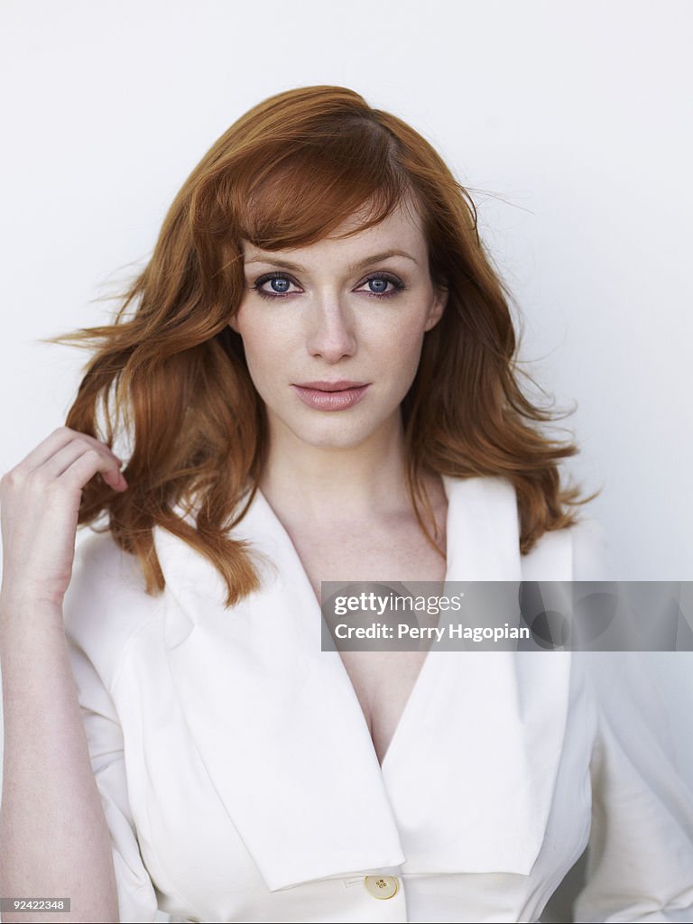 Actress Christina Hendricks poses at a portrait session for Marie