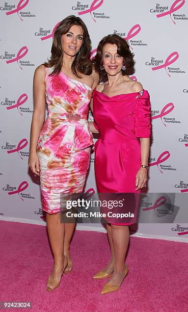Actress Elizabeth Hurley and Philanthropist Evelyn Lauder attend the Humanitarian Award from The Breast Cancer Research Foundation at The...