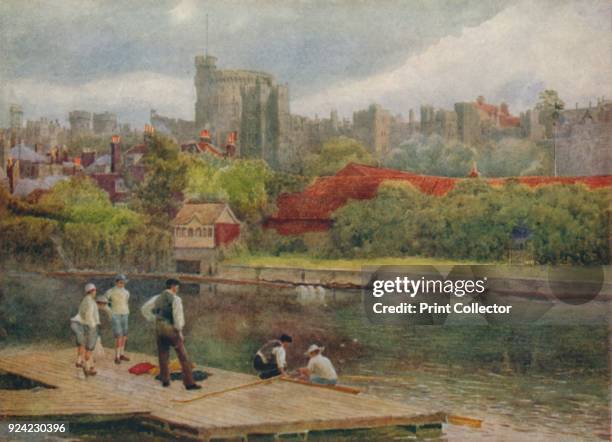 'The Castle from the Rafts', c1900. Windsor, Berkshire, UK Artist William Biscombe Gardner.