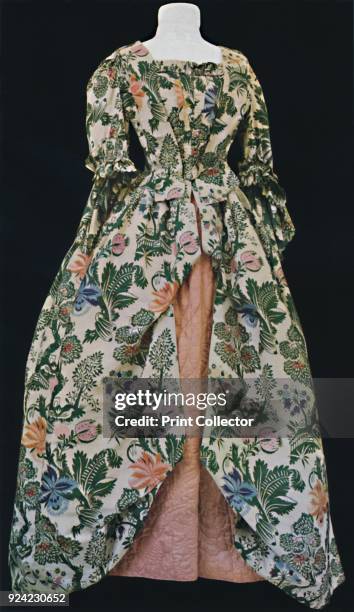 'Dress of Spitalfields silk, with pink satin quilted petticoat. Second half of eighteenth century', 18th century. From Georgian Art - Burlington...