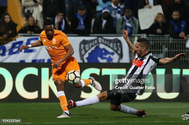 Porto forward Hernani Fortes from Portugal with Portimonense SC defender Ruben Fernandes from Portugal in action during the Portuguese Primeira Liga...