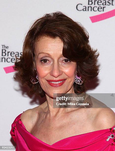 Philanthropist Evelyn Lauder attends the Humanitarian Award ceremony hosted by The Breast Cancer Research Foundation at The Waldorf=Astoria on...