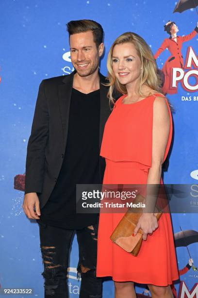 Kim-Sarah Brandts and her boyfriend attend the 'Mary Poppins' Musical Premiere at Stage Theater on February 25, 2018 in Hamburg, Germany.