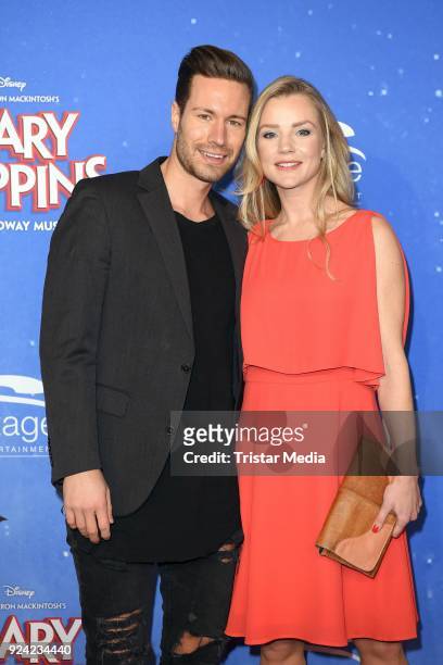 Kim-Sarah Brandts and her boyfriend attend the 'Mary Poppins' Musical Premiere at Stage Theater on February 25, 2018 in Hamburg, Germany.
