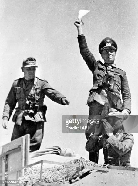 World War II. Marshal Rommel directing the manoeuvres on the Libyan front, February 1942.
