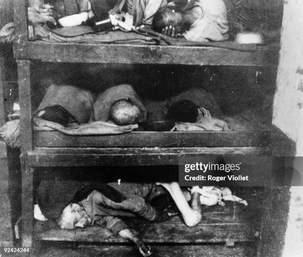World War II. The hospital of the Buchenwald concentration camp at the time of its liberation by Americans soldiers.