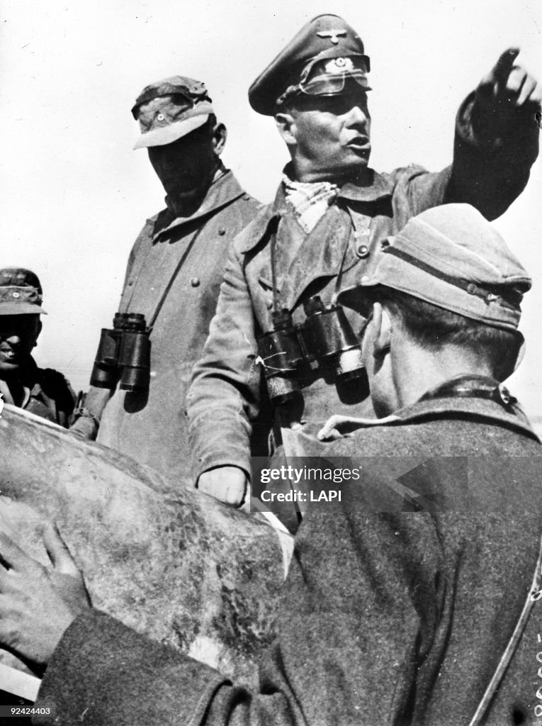 World War II. General Rommel on the front of North Africa. Libya ...