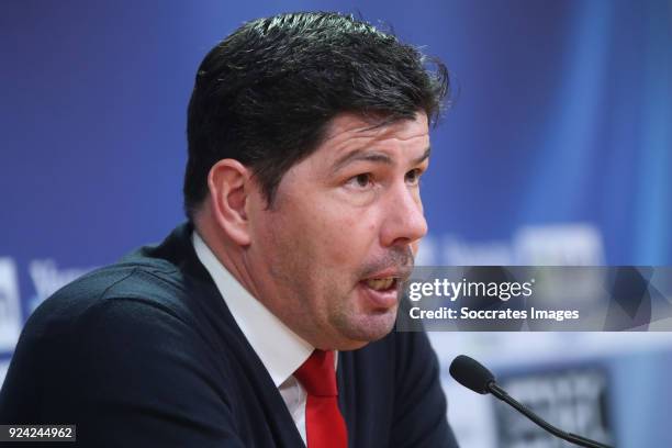 Coach Erwin van de Looi of Willem II during the press conference during the Dutch Eredivisie match between Willem II v Roda JC at the Koning Willem...