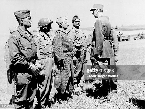 World War II. General De Gaulle with an officer of the Moroccan... News ...