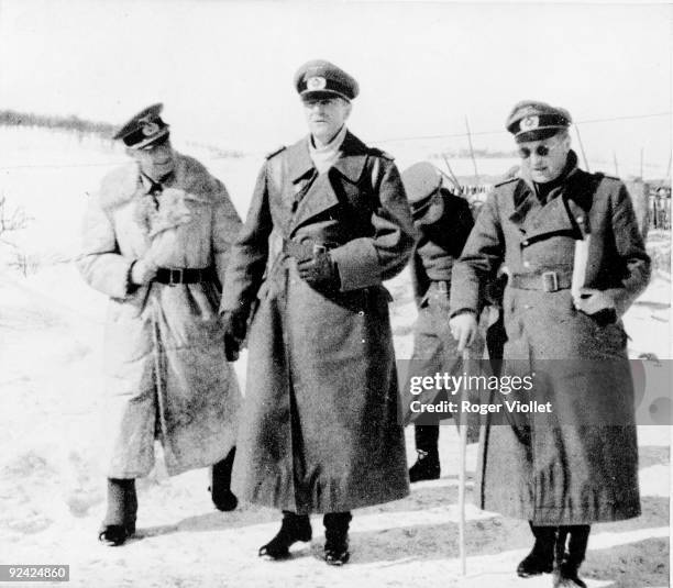 World War II. Russian front. Friedrich Paulus, German General with General Breith, on the right, during the battle of Stalingrad, September 1942