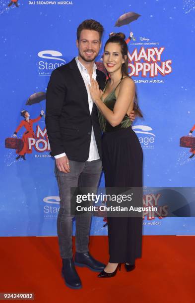 Sebastian Pannek and Clea-Lacy Juhn attend "Mary Poppins" Musical Premiere at Stage Theater an der Elbe on February 25, 2018 in Hamburg, Germany.