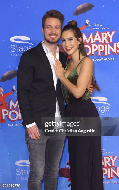 Sebastian Pannek and Clea-Lacy Juhn attend "Mary Poppins" Musical Premiere at Stage Theater an der Elbe on February 25, 2018 in Hamburg, Germany.