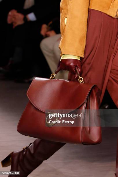 Bag detail at the Salvatore Ferragamo show during Milan Fashion Week Fall/Winter 2018/19 on February 24, 2018 in Milan, Italy.