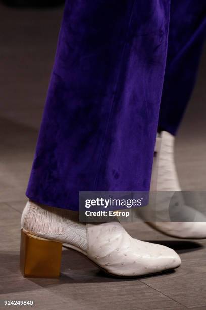 Bag detail at the Salvatore Ferragamo show during Milan Fashion Week Fall/Winter 2018/19 on February 24, 2018 in Milan, Italy.