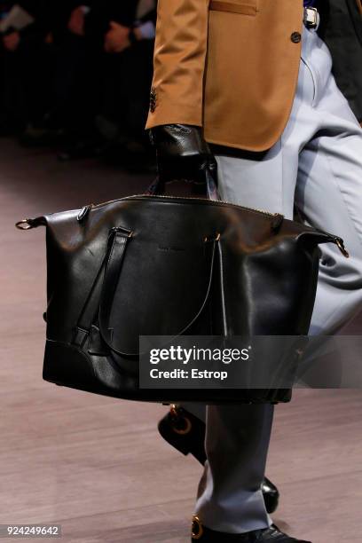 Bag detail at the Salvatore Ferragamo show during Milan Fashion Week Fall/Winter 2018/19 on February 24, 2018 in Milan, Italy.