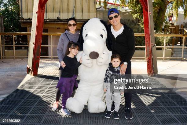 Mario Lopez and Family Attend Knotts Peanuts Celebration At Knotts Berry Farm on February 25, 2018 in Buena Park, California.
