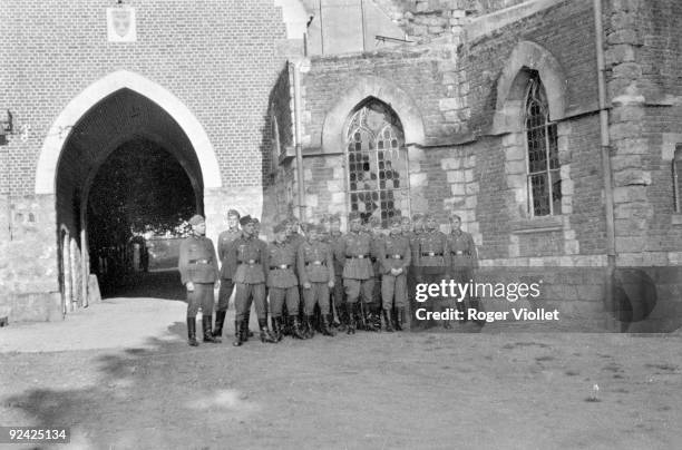 World War II. Campaign of France seen by a German soldier. Occupation of the castle of Wiège-Faty , June 1940.