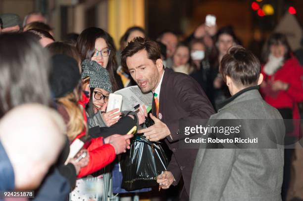 David Tennant takes a selfie with a fan at the European Premiere of 'You, Me and Him' during the 14th Glasgow Film Festival at Glasgow Film Theatre...