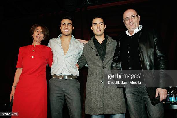Mexican writer Claudia Romero , Carlos Augusto, Ernesto Dalessio and Gilbert Morris during the launch of the book 'Audiciones para teatro Musical' by...