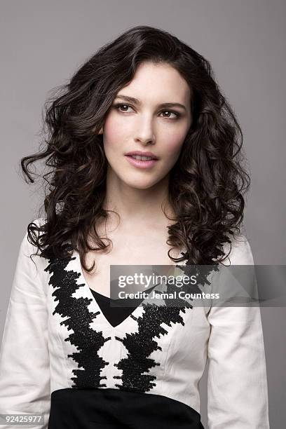 Actress Liane Balaban poses at 75 Varick Street December 16, 2008 in New York City.