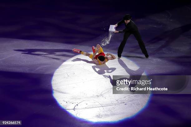 Javier Fernandez of Spain performs during the Figure Skating Gala Exhibition on day 16 of the PyeongChang 2018 Winter Olympics at Gangneung Ice Arena...