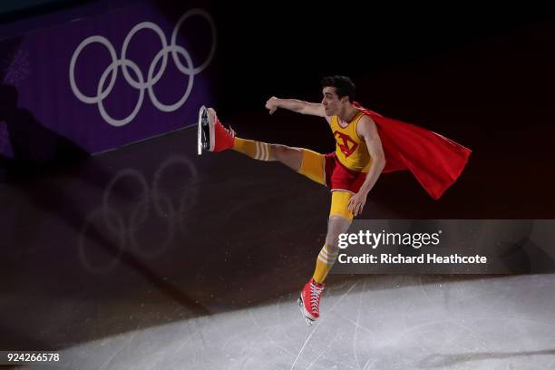 Javier Fernandez of Spain performs during the Figure Skating Gala Exhibition on day 16 of the PyeongChang 2018 Winter Olympics at Gangneung Ice Arena...