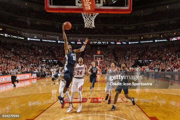 Penn State guard Tony Carr makes a lay up against Nebraska during the first half of a college basketball game Sunday, February 25th at the Pinnacle...