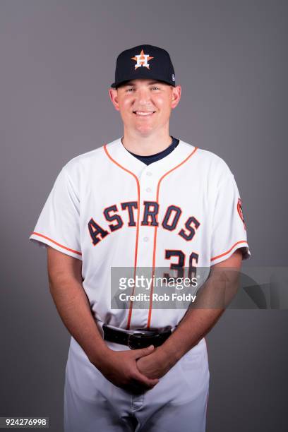 Will Harris of the Houston Astros poses during Photo Day on Wednesday, February 21, 2018 at the Ballpark of the Palm Beaches in West Palm Beach,...
