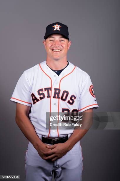 Joe Smith of the Houston Astros poses during Photo Day on Wednesday, February 21, 2018 at the Ballpark of the Palm Beaches in West Palm Beach,...