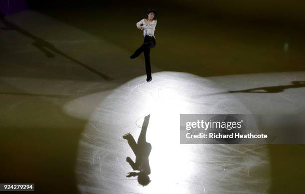 Yuzuru Hanyu of Japan perform during the Figure Skating Gala Exhibition on day 16 of the PyeongChang 2018 Winter Olympics at Gangneung Ice Arena on...