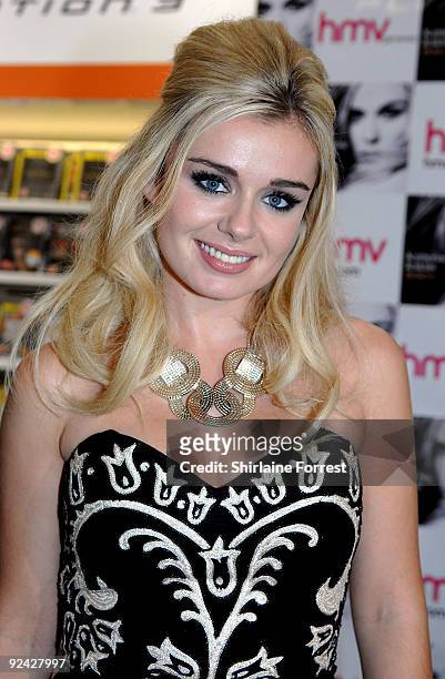Katherine Jenkins poses while attending an album signing at HMV on October 28, 2009 in Manchester, England.