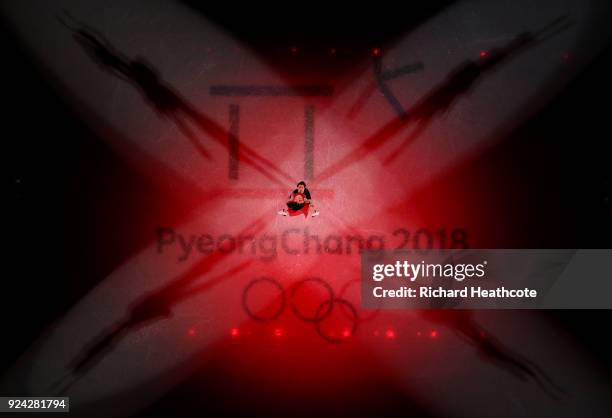 Tessa Virtue and Scott Moir of Canada perform during the Figure Skating Gala Exhibition on day 16 of the PyeongChang 2018 Winter Olympics at...