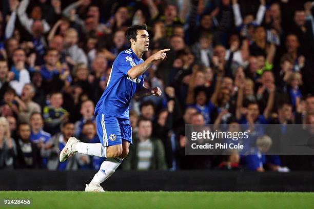 Deco of Chelsea celebrates after he scored during the Carling Cup 4th Round match between Chelsea and Bolton Wanderers at Stamford Bridge on October...