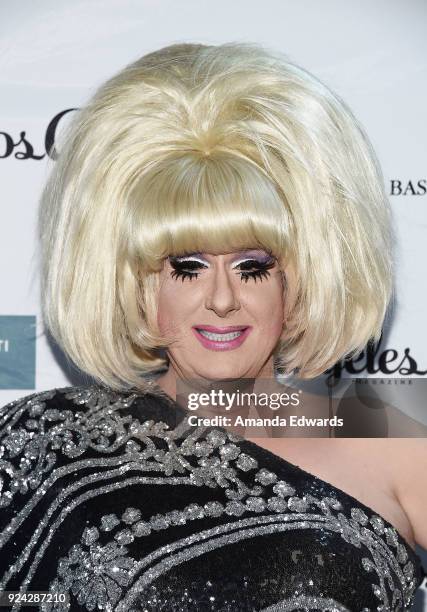 Drag queen Lady Bunny arrives at the Mitchell Gold + Bob Williams Birthday Bash to benefit The Tyler Clementi Foundation at the Mitchell Gold + Bob...