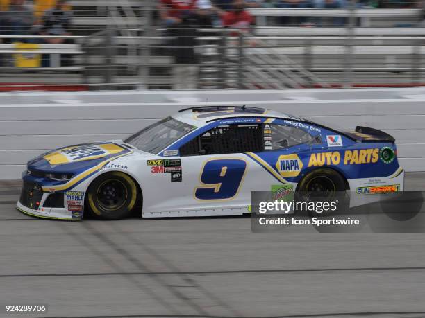 Chase Elliott Hendrick Motorsports NAPA Auto Parts Chevrolet Camaro racing during the Monster Energy Cup Series Folds of Honor Quiktrip 500 on...