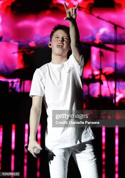 Jacob Sartorius performs at The Wiltern on February 25, 2018 in Los Angeles, California.