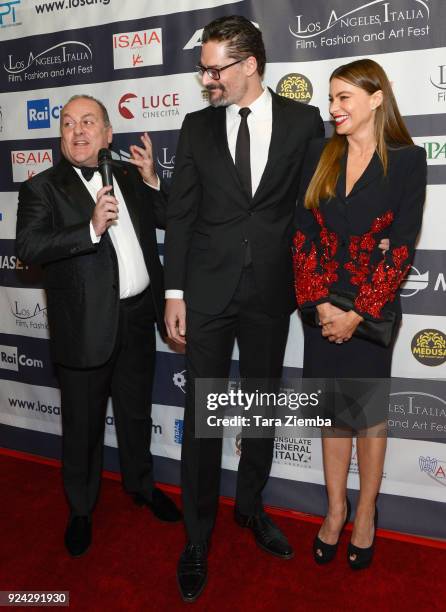 Actors Sofia Vergara and Joe Manganiello attend the 13th Annual L.A. Italia Fest Film Fest opening night premiere of 'Hotel Gagarin' at TCL Chinese 6...