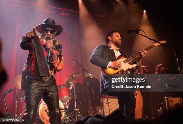 Singer Robert Finley and musician Dan Auerbach perform at Ryman Auditorium on February 25, 2018 in Nashville, Tennessee.