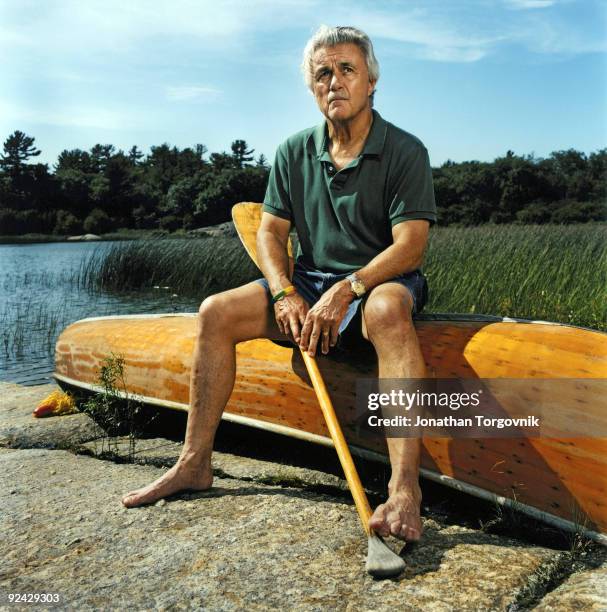 Author John Irving at his summer home on August 18, 2009 in Pointe au Baril, Ontario, Canada.