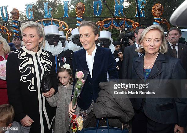 Princess Astrid, Princess Laetitia Maria, Princess Claire and Queen Paola of Belgium attend the Bouglione Circus at the Parc de Laeken on October 28,...