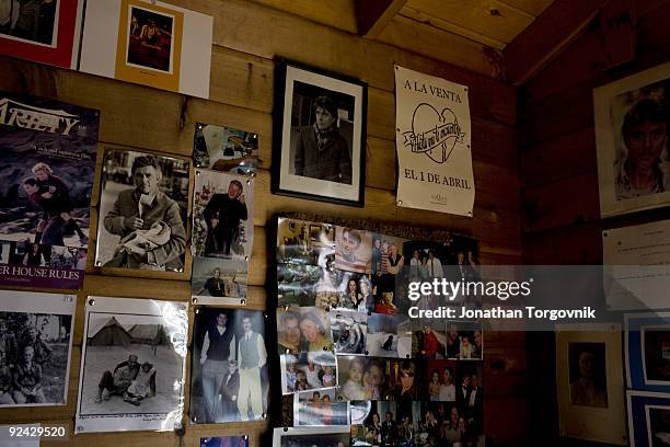 Details of author John Irving's office at his summer home on August 18, 2009 in Pointe au Baril, Ontario, Canada.