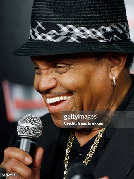 Joe Jackson speaks during a press conference at the Brenden Theatres inside the Palms Casino Resort to announce plans to build a performing arts...