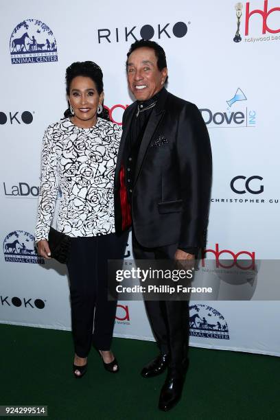 Frances Glandney and Smokey Robinson attend the 4th Hollywood Beauty Awards at Avalon Hollywood on February 25, 2018 in Los Angeles, California.