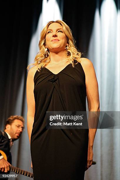 Diana Krall performs at the Royal Albert Hall on October 28, 2009 in London, England.