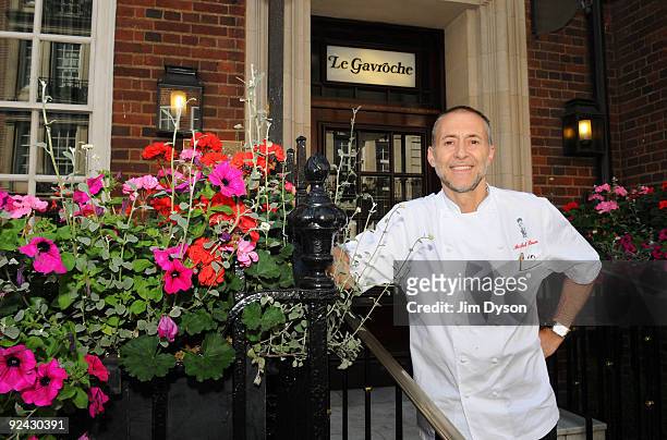 French Chef, Michel Roux Jr., poses at his restaurant, Le Gavroche, in Mayfair on June 23, 2009 in central London, England.