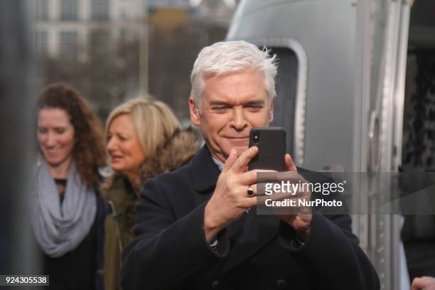 This Morning TV show, live on the banks of Thames river in London, UK, on 20 February 2018. The show is boadcasted every week day from ITV and...