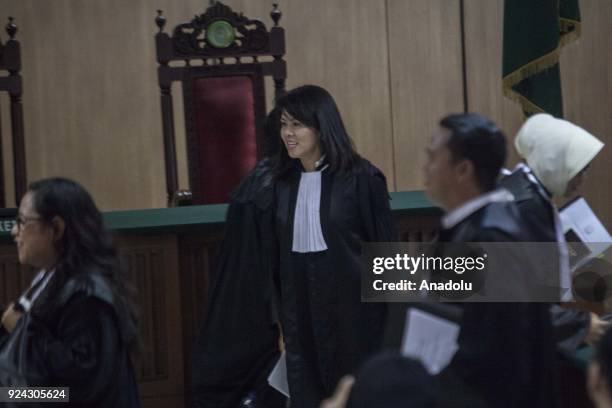 Fifi Lety Indra, one of the Ahok lawyers attends the judicial review of former Jakarta governor Basuki Ahok Tjahaja Purnama blasphemy conviction in...