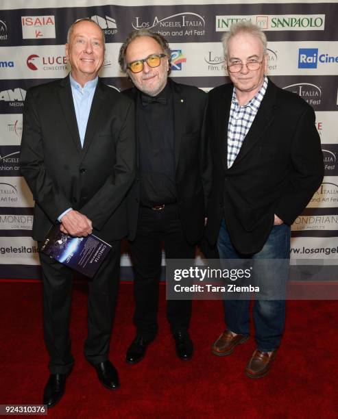 Writer Barry Morrow, makeup artist Alessandro Bertolazzi and producer Bobby Moresco attend the 13th Annual L.A. Italia Fest Film Fest opening night...