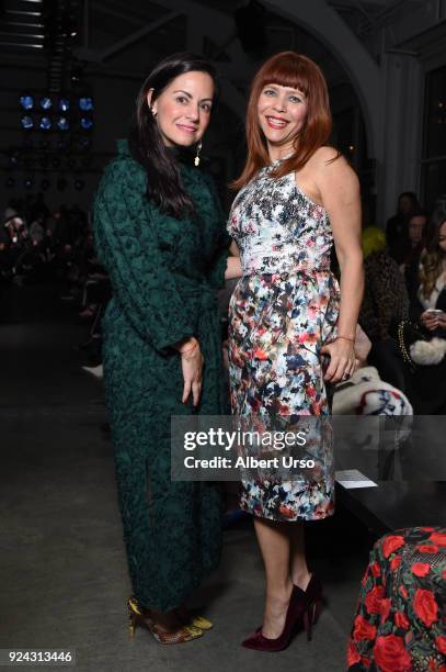Paulina Escanes and Elizabeth Olmeda attends the Stella Nolasco show during New York Fashion Week: The Shows at Pier 59 on February 8, 2018 in New...